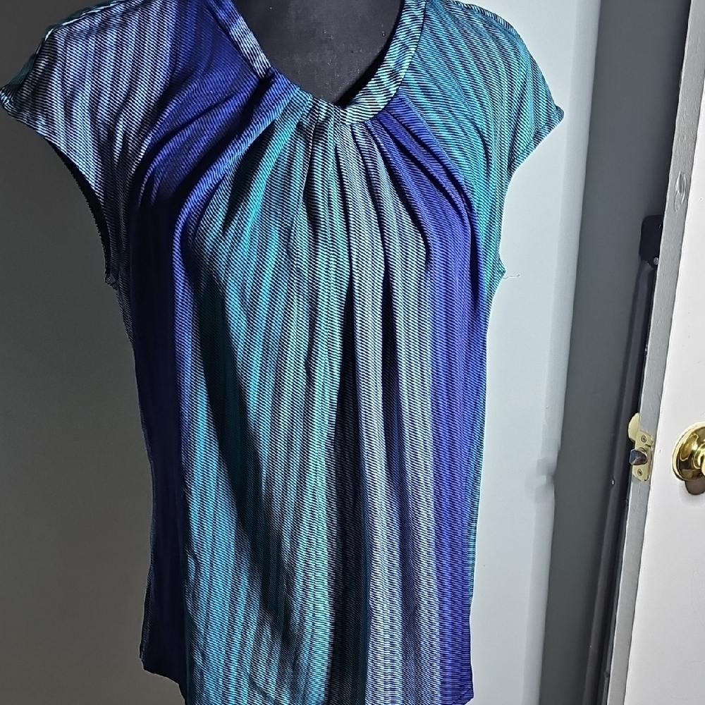 Blue and Purple Women's Top